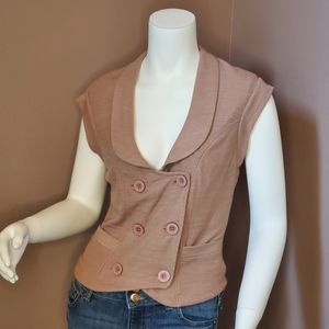LUX blush beige knit vest size L